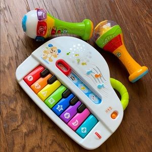Fisher Price piano and Leap Frog shaking maracas